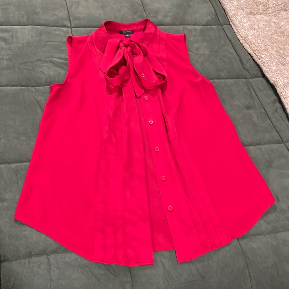 Ann Taylor size small silky tank top blouse with bow